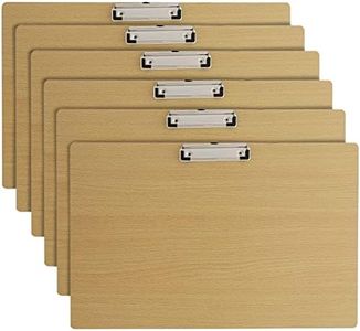 Juvale 6-Pack Extra Large Clipboards with Low Profile Clip, 19.5x12.5 Inch Horizontal Wooden Lap Boards, Landscape Layout, Wood Sideways Clip Board for Drawing, Sketching, Classroom, Office