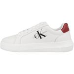 Calvin Klein Jeans Men's Chunky Cupsole MONOLOGO Sneakers, White/Merlot, 7 UK