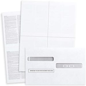 Blank 2019 W2 4-Up Tax Forms, 100 Employee Sets, Designed for QuickBooks and Accounting Software, Ideal for E-Filing, Works with Laser or Inkjet Printers, 100 Sheets and 100 Self Seal Envelopes