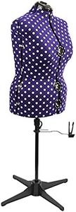Sewing Online Adjustable Dressmakers Dummy, in Purple Polka Dot with Hem Marker, Dress Form Sizes 20 to 22 - Pin, Measure, Fit and Display your Clothes on this Tailors Dummy - 5906C