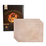 Battle Mat with Grid for Dungeons Role Playing Tabletop Dragons Game - 4 Pack Dry Erase Battle Boards, Non-Skid Back (17x13 Inches Each Makes 34x26 Board)