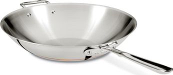 All-Clad 6414 SS Copper Core 5-Ply Bonded Dishwasher Safe Open Stir Fry Pan/Cookware, 14-Inch, Silver