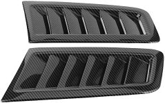 Car Hood Vents, Stick on Vents for Car Bonnet, 2pcs Universal Decorative Air Intake Scoop Side Vents (Carbon Fiber)