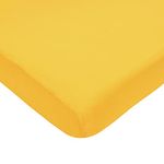 American Baby Company Fitted Crib Sheet 28" x 52", Soft Breathable Neutral 100% Cotton Jersey Sheet, Golden Yellow, for Boys and Girls, Fits Crib and Toddler Bed mattresses