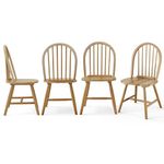 WATERJOY 18 Inch Wood Oak Dinning Chairs Set of 4, High Back Spindled Rubberwood Winsome Seating Chair for Kitchen Living Room Farmhous