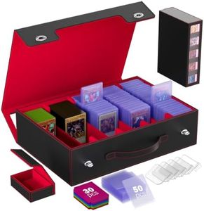 5 Row Top Loader Storage Box with Handle & Mechanical Latch (Black&Red)