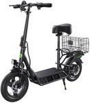 isinwheel Electric Scooter with Seat for Adult 700W Motor, Full Suspension, 21mph Top Speed, 28 Miles Range, 480Wh Battery, Turn Signal Light, 14" Foldable E Scooter for Adults