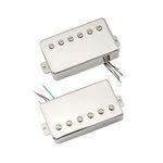 Artec LPA210 Alnico 5 Covered Humbucker Neck Bridge Pickups Set for Les Paul Style Electric Guitar, Nickel