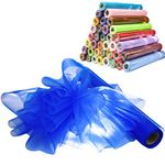 Time to Sparkle 26M x 29cm Sheer Organza Roll Sash Fabric Table Runner Sashes Chair Cover Bows Swags Wedding Party - Royal Blue