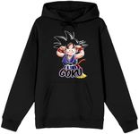 Bioworld Dragon Ball Goku Strong Arms Adult Black Long Sleeve Hooded Sweatshirt-Small