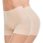 Sheloria 2 Packs Women's Seamless Shaping Panties Butt Lifting Shorts Tummy Control Underwear Girdle Shorts Spanks Shape Wear (Nude, Small)