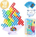 JOOTRUM Tetra Tower Game Balance Stacking Block Party Game Adults&Kids Tetra Board Game 2 Players or More Family Games Parties Travel Team Building Games Toy-with storage box(48PCS)