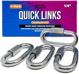 316 Stainless Steel Locking Carabiner Threaded Quick Link Chain Link Connector Clips Heavy Duty D Shape Repair Safety Quicklinks 1/2, 3/8, 5/16 or Small 1/4 Marine Grade Metal - 4pcs Quick Links 1/4"