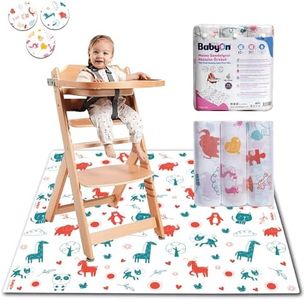 BabyOn 30 Pack Splat Mat for Under High Chair | 40x47 Disposable Under Highchair Floor Mat | Multiuse Waterproof Splash Mat | Baby-Kids | Meal-Picnic -Art Craft | Baby Led Weaning Supplies (Mixed)