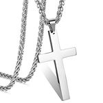 Aooaz Gift Unisex's Men Silver Stainless Steel Cross Pendant Necklace Chain Golds