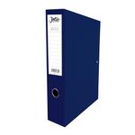 Foolscap Box Files Folders for Paperwork A4 Document Organiser 75mm Spine File Box Folder Glossy Cover Metal Lock-Spring Clip & Improved Lid Clip Craft Storage Paper Organiser [Navy Blue]