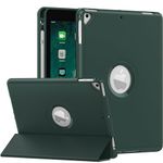 MoKo Case for iPad 6th/5th Generation (2018/2017Model, 9.7 Inch) with Apple Pen Holder, Slim Hollow Logo Smart Cover for iPad 9.7 inch, Also Fit iPad Pro 9.7/Air 2/Air, Auto Wake/Sleep, Midnight Green