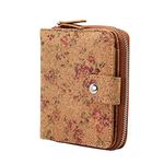 Boshiho Women’s Cork Wallet Small Vegan Cork Purses for Women with Zipper Card Holder Coin Pocket Vegan Gift for Ladies