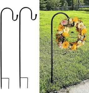 SHINCEL Wreath Stand for Cemetery In Ground, Christmas Wreath Hanger for Display Funeral, Heavy Duty Grave Marker Garland Hook for Memorial Gravestone (2 Pcs)