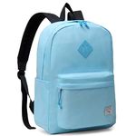 Kasgo Girls School Backpack, Lightweight Water Resistant School Bag Laptop Rucksack Casual Daypack for Women Teen Travel Work Hiking Light Blue