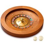 Leyndo 20 Inches Wooden Roulette Wheel with 4 Roulette Balls Casino Grade Precision Bearings Roulette Wheel Turntable Leisure Table Games for Home Professional Use or Night Party, Party Game