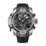 Reef Tiger Fashion Style Sport Automatic Watch Spider Dial with Complicated Year Month Calendar Mechanical Rubber Watches RGA3532SP (RGA3532SP-YBR)