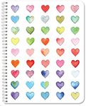 BookFactory Cute Notebook/College Ruled Notebook/Blank Ruled Journal for Students - Cute Hearts Cover, 100 Pages, Wire-O, 8.5" x 11" (JOU-100-7CW-PP(Hearts))