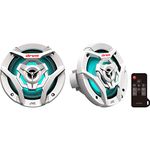 JVC CS-DR621MWL 6.5 Inch Car & Marine, Motor Sports, Car Audio Stereo 2- Way Speakers with Cool Built in RGB LED Lights, Weatherproof IPX5, 260 Watts, UV Protected Grills Included - White