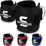 SAWANS Ankle Straps for Cable Machine Attachments Gym Ankle Cuffs with Neoprene Padding Adjustable Glute Kickback Workouts Booty Hip Abductors Leg Curls Exercise for Men and Women (Black 2Pcs)