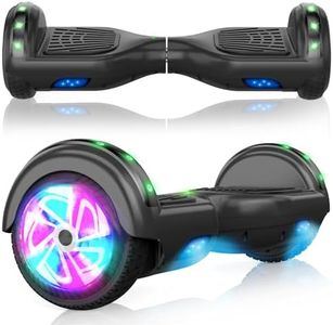 UNI-SUN Hoverboard for Kids, 6.5" Two Wheel Self Balancing Hoverboards with Bluetooth and Lights, Black Hover Board