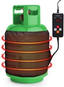 ANCENIC Propane Tank Heater Blanket - UL Certified Safe Warmer with Digital Temperature Control & 24H Timer (41°F-122°F), Universal Fit for 5-45 LB LP Gas Cylinders Black