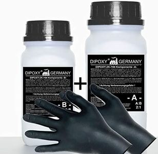 1,5 kg résine époxy bicomposant + gants, plancher extérieur intérieur peinture extérieure fibre de verre garage peinture époxy auto-nivelant transparente adhésive