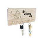 Gkart Lotus Key Holder & Two Mobile Holder Wooden key Holder (Ganesh)