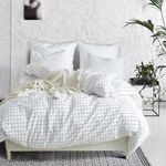 Erosebridal Farmhouse Buffalo Checked Bedding Set Black Gray White Plaid Comforter Cover Twin,Soft Lightweight Grid Bedspreads, 1 Lattice Duvet Cover, 1 Pillow Sham Modern Geometric Decor Grey Quilt