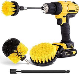 4 Piece Drill Brush Attachment Set - Power Scrubber Brush Cleaning Kit - All Purpose Drill Brush with Extend Attachment for Bathroom Surfaces, Floor,Shower, Tile, Kitchen，Grout, Tub and Car