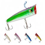 RUIJIAXIANG fishing lures hard bait Kit 17g 10cm 5pcs Squirt water Popper lures Treble Fishing Hooks for Freshwater/Saltwater (10 cm)