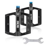 Zacro Bike Pedals of 9/16 Inch, Mountain Bike Pedals with 2 High-Speed DU Sealed Bearings, Aluminum Bicycle Flat Pedals, Non-Slip and Durable Pedals for MTB BMX Road City Curiser Bikes with Wrench