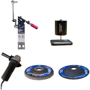 Authentic All American Sharpener Full Kit Combo for Sharpening Mower Blades - Includes Model 5005 Gen 2, All American Balancer, Angle Grinder, 40 Grit T29 Flap Disc, CC Grind Disc