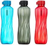 Amazon Brand - Solimo 1000 ml Plastic Water Bottle | Set of 3 |Multi Color