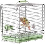 YOOSO WING Bird Carrier Travel Cage - Stainless Steel Portable Folding Bird Cage with Parrot Feeder Cups & Standing Perch for Parrots Conures Lovebird Cockatiel Parakeets