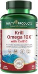 Krill Omega 10X More EPA & DHA with CoQ10 Super Formula from Purity Products. 60 Soft GELS