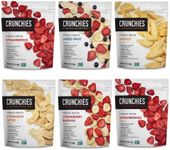 Crunchies Freeze-Dried Fruits, 100% All Natural Crispy Fruit, Non GMO and Kosher, Resealable Freeze Dried Fruit Snack Packs, Pack of 6 (Variety Gift Pack)