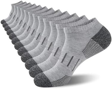 Heatuff Mens Athletic Ankle Socks Moisture Wicking Cushion Running Low Cut Sock 6 Pack