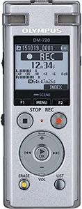 OM SYSTEM OLYMPUS Voice Recorder DM-720 with 4GB, Micro SD Slot, USB Charging, Direction PC Connection, Transcription Mode, Silver