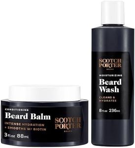 Scotch Porter Conditioning Beard Balm & Moisturizing Beard Wash Bundle – Smooth, Shape, Moisturize & Cleanse while Encouraging Growth for a Fuller/Healthier-Looking Beard – Original Scent, Two Pack