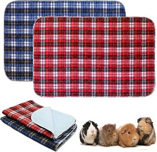 2 Pack Guinea Pig Fleece Cage Liners - 60 x 45 CM, Washable Non-Slip Fast Absorbent Waterproof Small Animals Bedding Pads for Chinchillas Rabbits Hamster Bunny