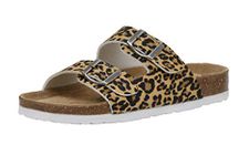 Cushionaire Women's Lane Cork Footbed Sandal With +Comfort, Leopard, 8.5