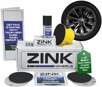 Premium Tesla Wheel Curb Rash Repair Kit for Model X 20-inch Sonic Carbon Slipstream Rims - DIY Kit with Color-matched Touch Up Paint - Made in USA