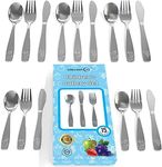 15 Piece Stainless Steel Kids Silverware Set - Child and Toddler Safe Flatware - Kids Utensil Set - Metal Kids Cutlery Set Includes 5 Small Kids Spoons, 5 Forks & 5 Knives