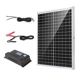 Nicesolar 20W 12V Solar Panel Kit Battery Maintainer Trickle Charger, Waterproof Off-Grid Solar System, 20A Solar Charging Controller, for Camping,Car,RV